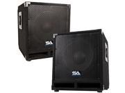 Seismic Audio Mini Tremor_Pair Pair of Powered 12 Pro Audio DJ Subwoofer Cabinets Active 12 Inch PA DJ Band Live Sound Subwoofers