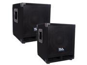 Seismic Audio Really Mini Tremor_Pair Pair of Powered 10 Pro Audio Subwoofer Cabinets 250 Watts RMS Active PA DJ Stage Studio Live Sound Subwoofer