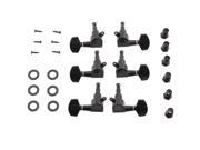 Seismic Audio - Saga29 - Set Of 6 Universal Black 3x3 Tuners For Guitars - Guitar Machine Heads