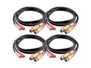 Seismic Audio SA DRCXLF6 4Pack 4 Pack of Premium 6 Foot Dual XLR Female to Dual RCA Male Patch Cables XLRF to 2 RCA Link Cables