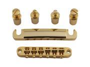 Seismic Audio - Saga21 - Replacement Gold Tune-o-matic Guitar Bridge For Lp Style Electric Guitars