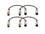 Seismic Audio SA PXLR1BK 4Pack 4 Pack of Premium 1 Foot XLR Male to XLR Female Extension Patch Cables XLRM to XLRF Patch Mic Cords
