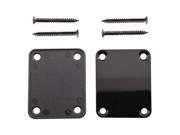 Seismic Audio - Saga05 - Black Replacement 4 Bolt Neck Plate For Fender Strat, Tele And Electric Guitars - Mounting Screws Included