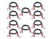 Seismic Audio - Sa-srca3-10pack - 10 Pack Of 3 Foot Dual Rca Male To Dual Rca Female Audio Extension Cables - Home, Dvd, Pro Audio Cords