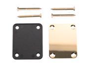 Seismic Audio - Saga04 - Gold Replacement 4 Bolt Neck Plate For Fender Strat, Tele And Electric Guitars - Mounting Screws Included