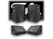 Seismic Audio Pair of 15 PA DJ Speakers 15 Floor Monitors
