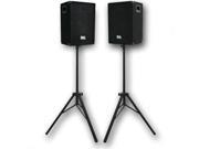 Seismic Audio Pair of 10 PA Speakers with two tripod speaker stands