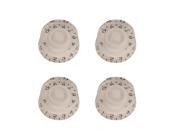 Seismic Audio - Saga43white-4pack - Set Of 4 White Acrylic Traditional Replacement Speed Knob For Electric Guitars - Fits Most Any Guitar