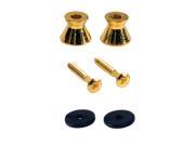 Seismic Audio SAGA62 2Pack 2 Pack of Replacement Gold Guitar Strap Buttons Fits most any guitar