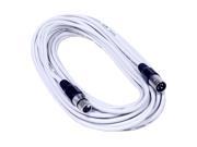 Seismic Audio SAXLX 50White White 50 Foot XLR Microphone Cable 50 Mic Cable Cord