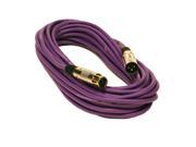 Seismic Audio SAPGX 50Purple Premium 50 Foot XLR Microphone Cable Purple 50 Foot Mic Cable Cord