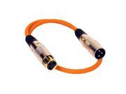 Seismic Audio SAPGX 2Orange Premium 2 Foot XLR Patch Cable Orange 2 Foot Microphone Cable Mic Cord