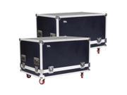 Seismic Audio SALA FC2 Pair Pair of Flight Cases for Line Array Speakers and Subwoofers PA DJ Pro Audio Road Cases
