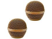 Seismic Audio SA M30Grille Gold 2Pack 2 Pack of Replacement Gold Steel Mesh Microphone Grill Heads Compatible with SA M30 Shure SM58 Shure SV100 and Sim