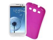 Purple White Hard Plastic Protector Cover Case for Samsung Galaxy S III