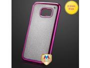 For Samsung Galaxy S7 Edge Hot Pink Clear Sheer Glitter Candy Skin Cover Case