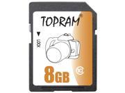 TOPRAM 8GB SD 8G SDHC Card Class 10 C10 Extreme Speed for Camera Camcorder bulk pack