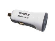 iwerkz 44630 2.1 Amp Dual Port USB Car Charger White