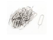 Unique Bargains SIM Card Tray Removal Ejector Eject Needle Pin Key Tool Silver Tone 42pcs