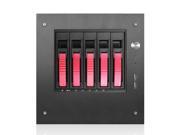 iStarUSA S 35 B5RD Black Tower Compact Stylish 5 x 3.5 Hotswap mini ITX Tower Red HDD Handle