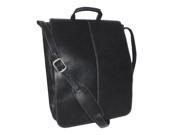 Royce Leather VLCSVM BLK Vaquetta 17 Inch Vertical Laptop Messenger Bag Black
