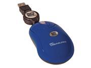 PC Treasures 7221 USB Mini Optical 3 button Scroll Wheel Mouse w Retractable Cord Navy Blue