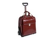 Siamod 35326 Novembre Red Leather Ladies Vertical Detachable Wheeled Laptop Case