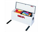 Delta 810000 White Compact Steel Portable Lock Down Hopper Utility Chest With Mounting Brackets
