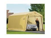 ShelterLogic 62681 10X15x8 Auto Shelter 1 .38 in. 4 Rib Peak Style Frame Sandstone Cover