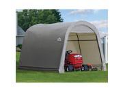 ShelterLogic 70435 10x10x8 ft. 3x3x2 4 m Round Style Storage Shed Grey Cover
