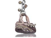 Alexander Kalifano SKC 011 Chocolate Handbag Keychain Made with Swarovski Crystals