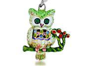 Alexander Kalifano SKC 183 Owl with Green Keychain Made with Swarovski Crystals