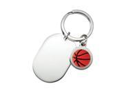 Aeropen International K 113 Basketball Key Ring with Shiny Dog Tag in Black Gift Box