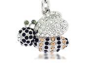Alexander Kalifano SKC 156 Black Diamond Bee Keychain Made with Swarovski Crystals