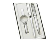 Aeropen International GK 2210 3 Pcs. Set Silver BP Pen Letter Opener and Key Ring with Gift Box