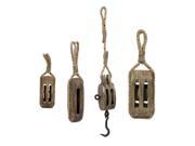 IMAX Corporation 50758 4 Nautical Wooden Pulley Set of 4