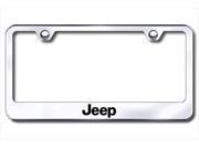 AUTO GOLD LFJEEEC Laser Etched Jeep Logo On Chrome Metal Frame