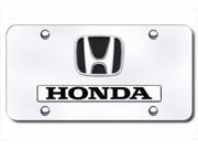 AUTO GOLD DHONCC Honda Chrome Dual Logo On Chrome License Plate
