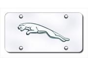 AUTO GOLD JAGCC Jaguar Chrome Logo On Chrome License Plate