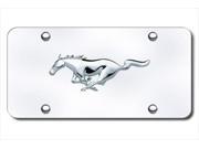 AUTO GOLD MUSCC Mustang Horse Chrome Logo On Chrome License Plate