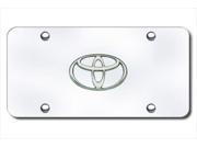 AUTO GOLD TOYCC Toyota Chrome Logo On Chrome License Plate
