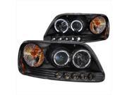 ANZO 111031 Ford Projector Headlights Halo LED Black Clear