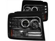 ANZO 111184 Projector Halo Headlights Black With Side Marker Parking Lights