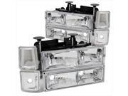 ANZO 111099 Crystal Headlights Clear With Signal Side Marker Lights