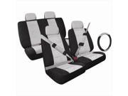 Pilot Automotive SC 5010G 13 Pieces Seat Cover Combo Black Gray Low Back