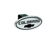 DefenderWorx 37075 Chevy Colorado Black w Black Bowtie Oval 2 Inch Billet Hitch Cover