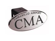 DefenderWorx 24101 CMA Camarillo Airport Black Oval 2 Inch Billet Hitch Cover