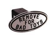 DefenderWorx 25243 Remove for Bad Toys Black Oval 2 Inch Billet Hitch Cover