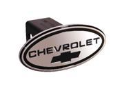 DefenderWorx 31015 Chevy Chevrolet Black w Black Bowtie Oval 2 Inch Billet Hitch Cover