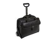 Siamod 45295 Carugetto Black Leather Detachable Wheeled Laptop Case